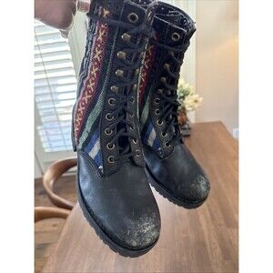 Jeffrey Campbell Grunge Edgy Combat Boots 2-Way Wear Distressed Streetwear Sz 7